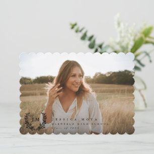 Klassiskt Monogram/ Laurel-utandning 2 Foto Studen Meddelande