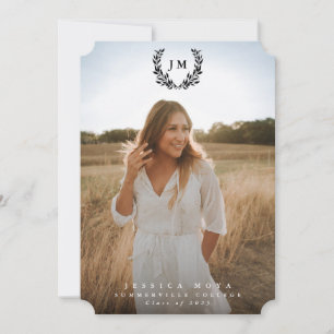 Klassiskt Monogram/ Laurel-utandning 2 Foto Studen Meddelande