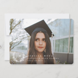 Klassiskt Monogram/ Laurel-utandning 2 Foto Studen Meddelande