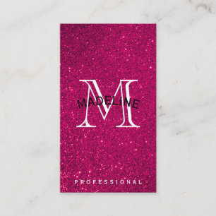 Klassiskt monogram med båge Glitter-bakgrund Visitkort