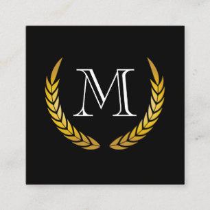 Klassiskt monogram med Chic Decorative Inslag Fyrkantigt Visitkort