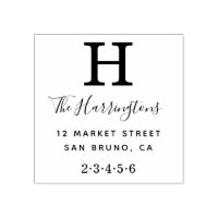 Klassiskt monogram med Namn och Returadress