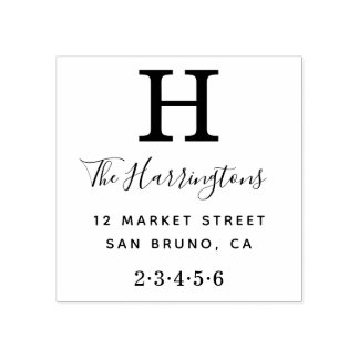 Klassiskt monogram med Namn och Returadress Stämpel