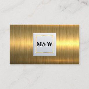 Klassiskt monogram Metallisk Guld Visitkort