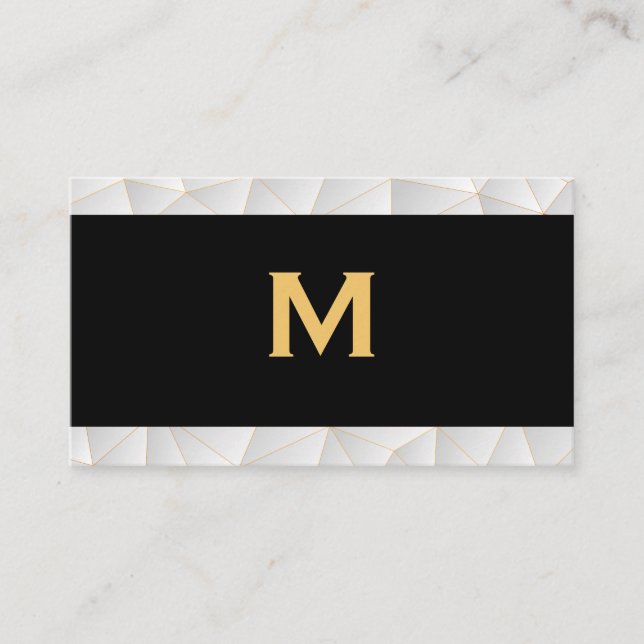 Klassiskt monogram | Modern geometrisk trim Visitkort (Framsida)
