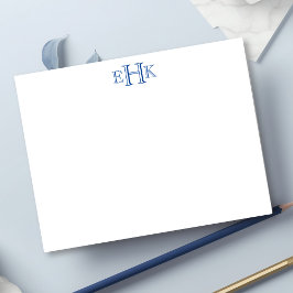 Klassiskt monogram - platta anteckningskort