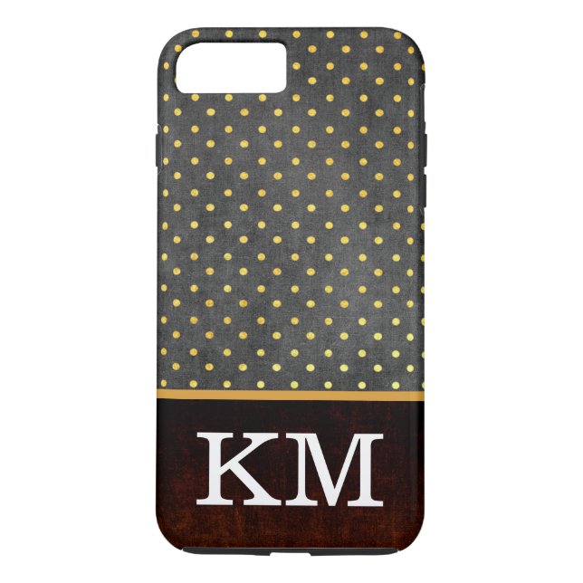 Klassiskt monogram Polka dots Case-Mate iPhone Skal (Baksida)