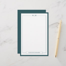 Klassiskt monogram rökgräns brevpapper