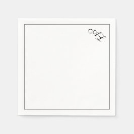 Klassiskt Monogram, svart och vit, traditionell Br Pappersservett