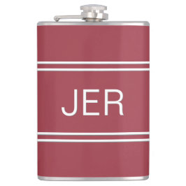 Klassiskt monogrammat Initialer, röd för honom Fickplunta