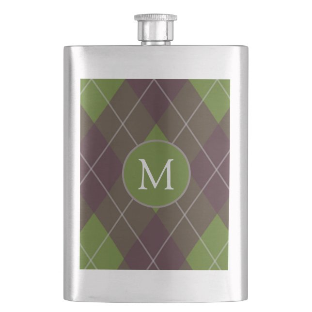 Klassiskt mönster med mörkgrönt argyle-monogram fickplunta (Framsidan)