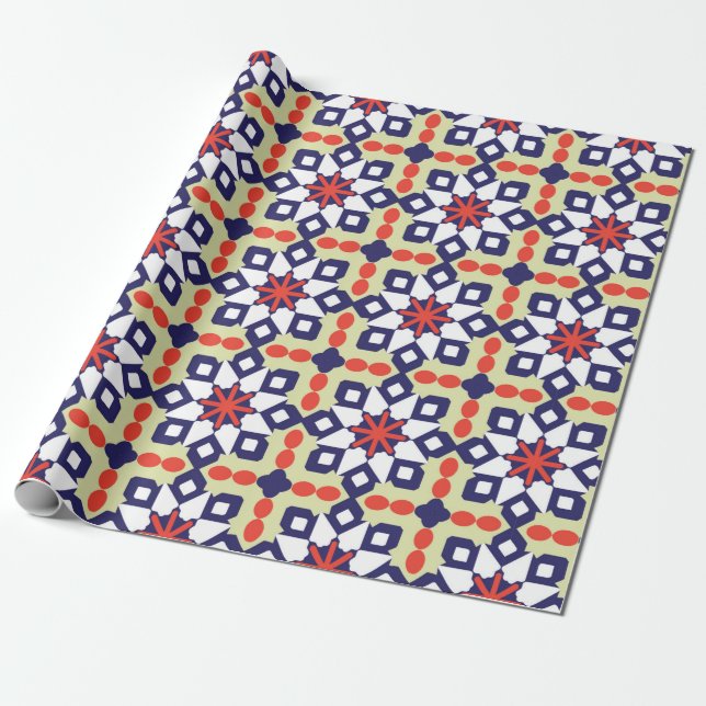 Klassiskt Mönster-ornament,Sömlöst geometriskt mön Presentpapper (Utrullad)