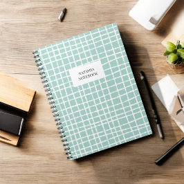 Klassiskt Mönster-stativ med blå och vit kontroll Anteckningsbok