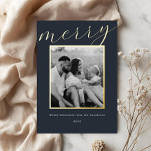 Klassiskt Mörk Navy och Guld Ram Family Photo