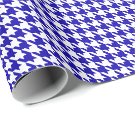 Klassiskt mörkblått och vitt rutmönster presentpapper