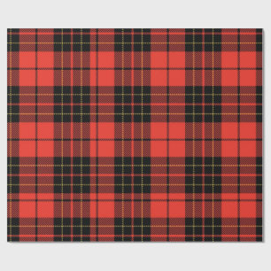 Klassiskt mörkrött tartan-inslagspapper presentpapper