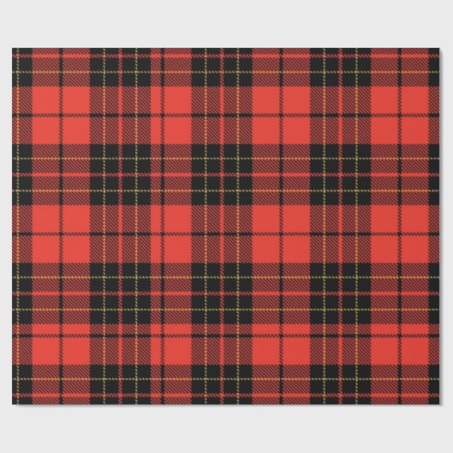 Klassiskt mörkrött tartan-inslagspapper presentpapper (Platt)