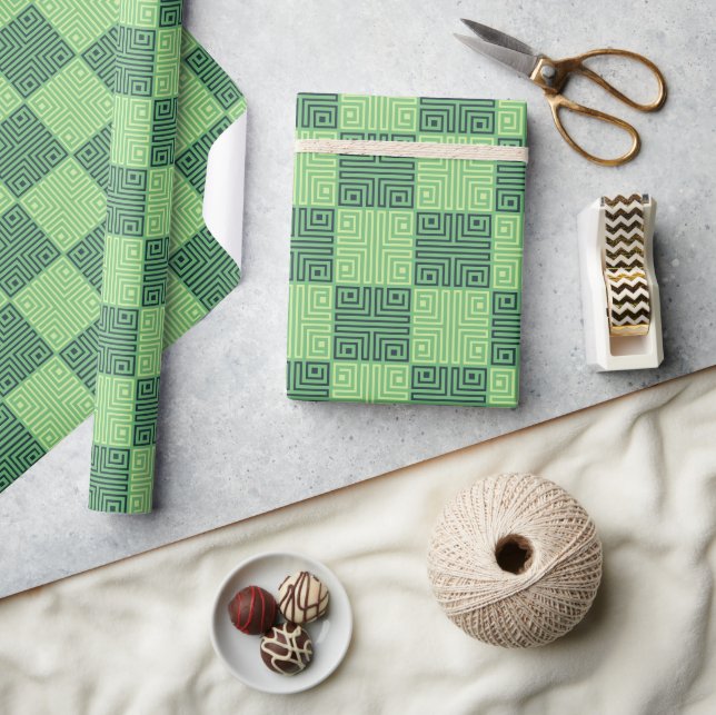 Klassiskt mousserande monogram Geometric Birthday  Presentpapper (Hantverk)