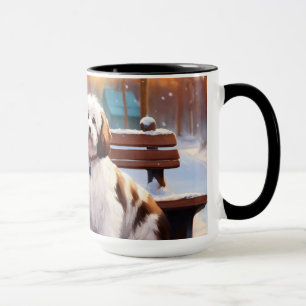 Klassiskt mugg av en söt flicka med HUND