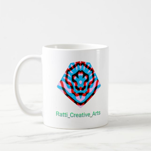 Klassiskt Mugg, texten "Ratti_Kreativ_Arts"-design Kaffemugg (Vänster)