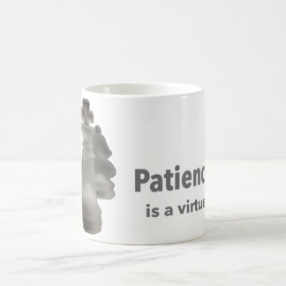 Klassiskt Mugg-uttryck "Patiens är en dygd" Kaffemugg