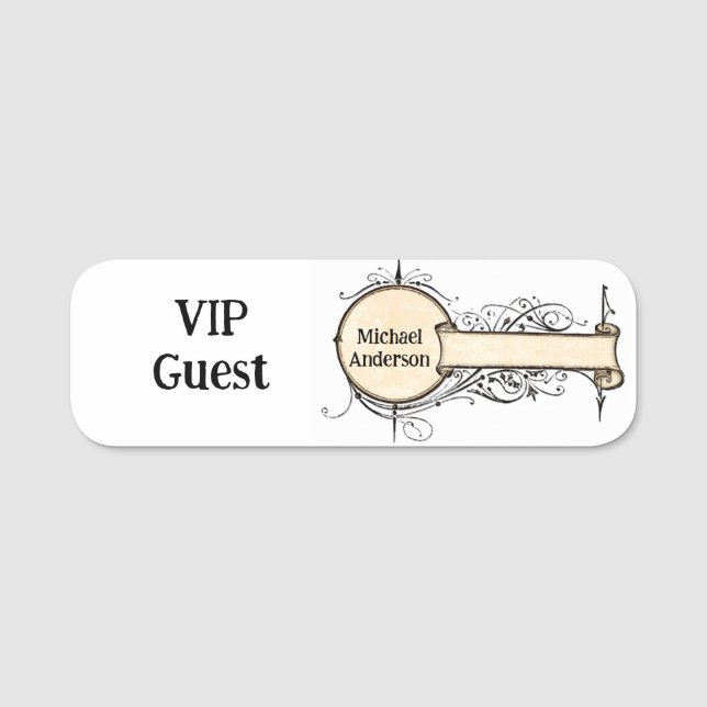 Klassiskt Namn bricka Namnbricka (Framsida)