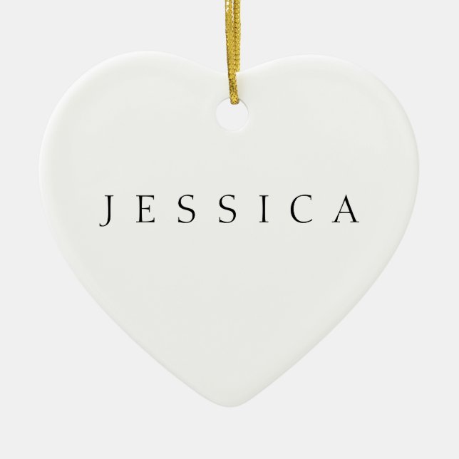 Klassiskt Namn (eller ord) Julgransprydnad Keramik (Framsidan)