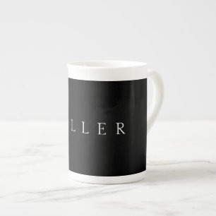 Klassiskt namn (eller ord)   Svart & Vitt Benporslin Mugg
