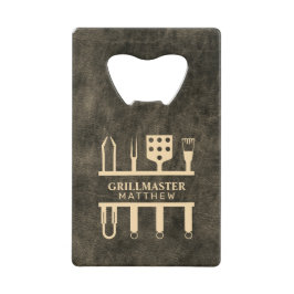 Klassiskt namn på grillmmerfaux-läder kreditkort flasköppnare