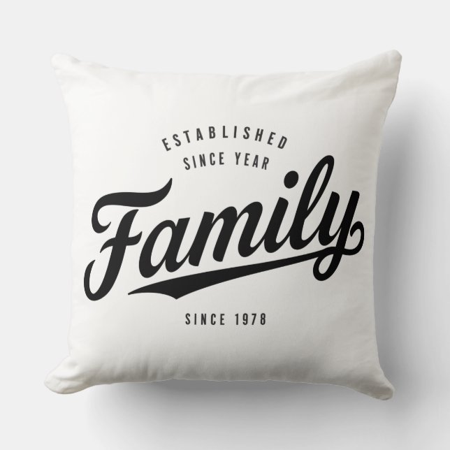 Klassiskt Namn-tecken för fastställd datumfamilj | Kudde (Framsida)