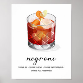 Klassiskt Negroni Cocktail Recept Konst Poster