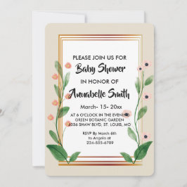 Klassiskt och Elegant sofistikerat babyskor Inbjudningar