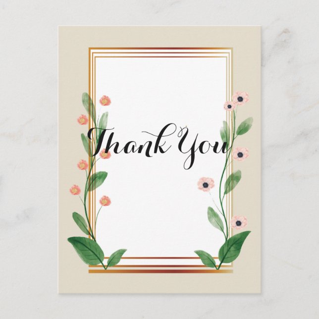 Klassiskt och Elegant - sofistikerat tack Vykort (Framsida)