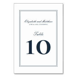 Klassiskt och enkelt Elegant bröllop Bordsnummer
