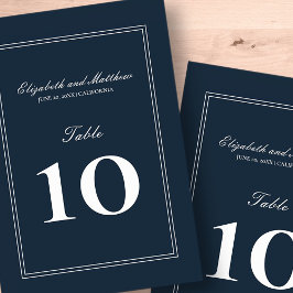 Klassiskt och enkelt Elegant bröllop Bordsnummer