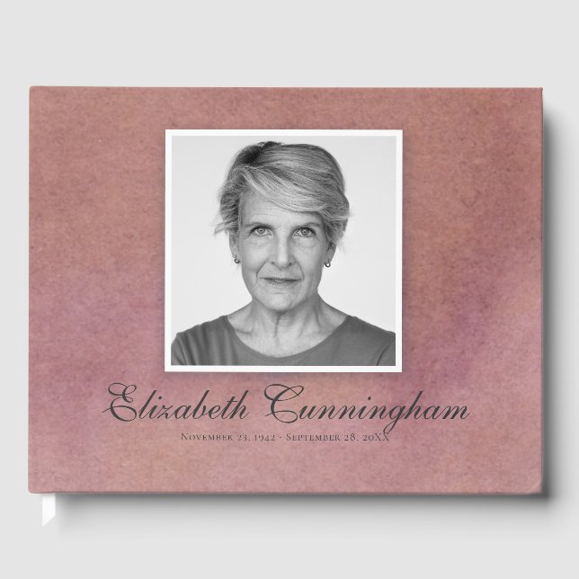 Klassiskt och enkelt foto-vattenfärgsmemorandum gästböcker (Framsida)