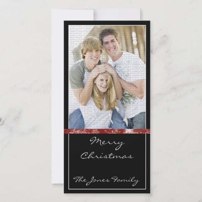 Klassiskt och modernt julfotokort julkort (Framsida)