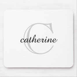 Klassiskt oformaterat vitt skript Monogram Musmatta