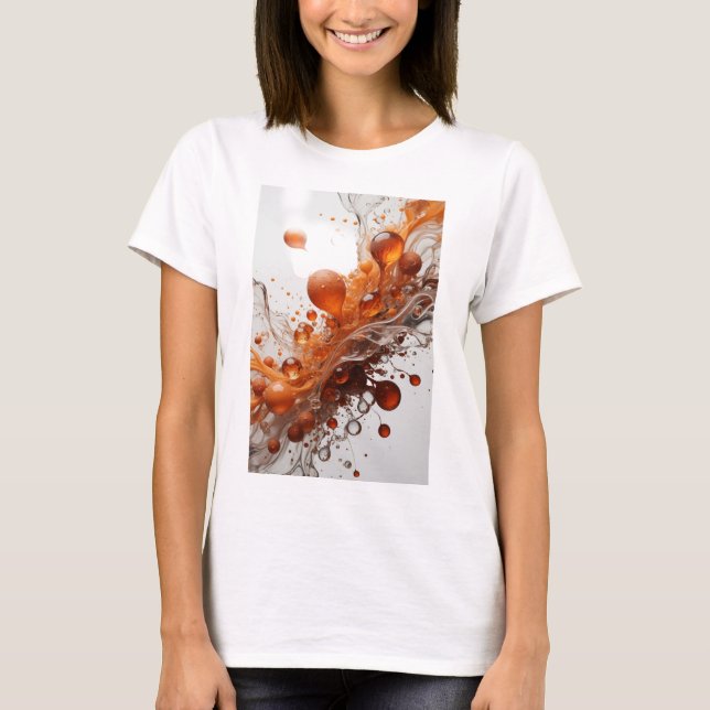 Klassiskt orange ABSTRAKT KONST Konsttryck T Shirt (Framsida)
