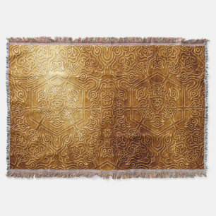 Klassiskt Ornate Guld Metall Plate Filt