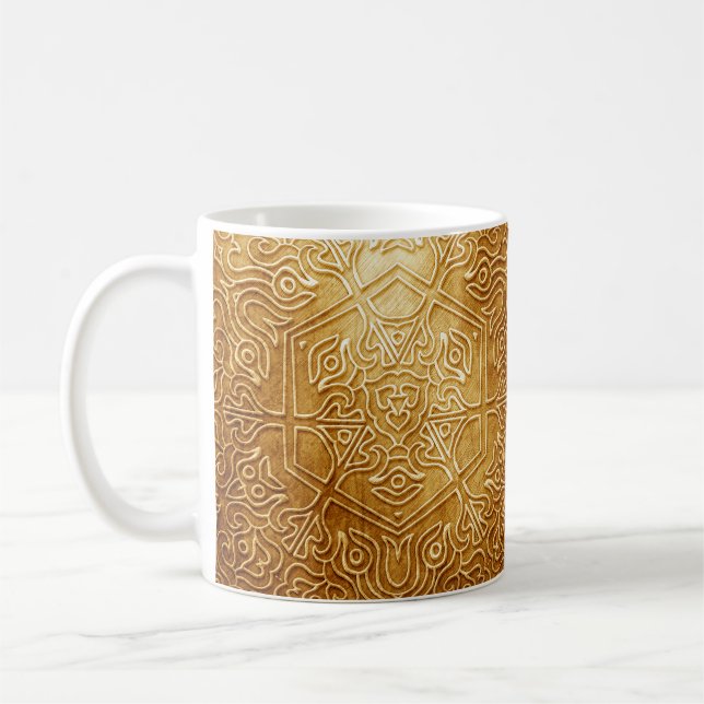 Klassiskt Ornate Guld Metall Plate Kaffemugg (Vänster)
