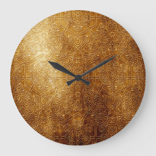 Klassiskt Ornate Guld Metall Plate Stor Klocka