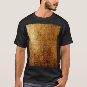 Klassiskt Ornate Guld Metall Plate T Shirt