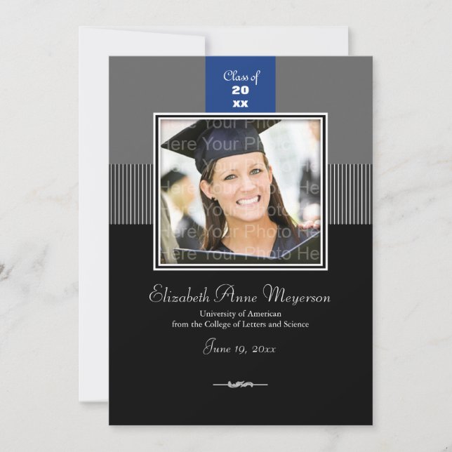 Klassiskt övre band:Blå Inbjudningar (Framsida)