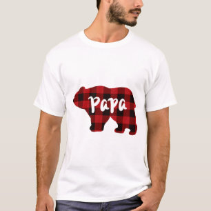 Klassiskt Pappa Bear Red and Black buffalo plaid T Shirt