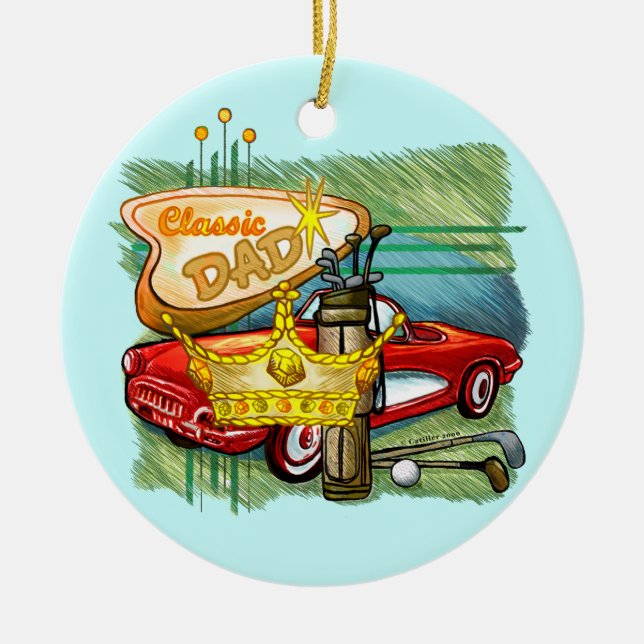 Klassiskt Pappa-ornament Julgransprydnad Keramik (Framsidan)