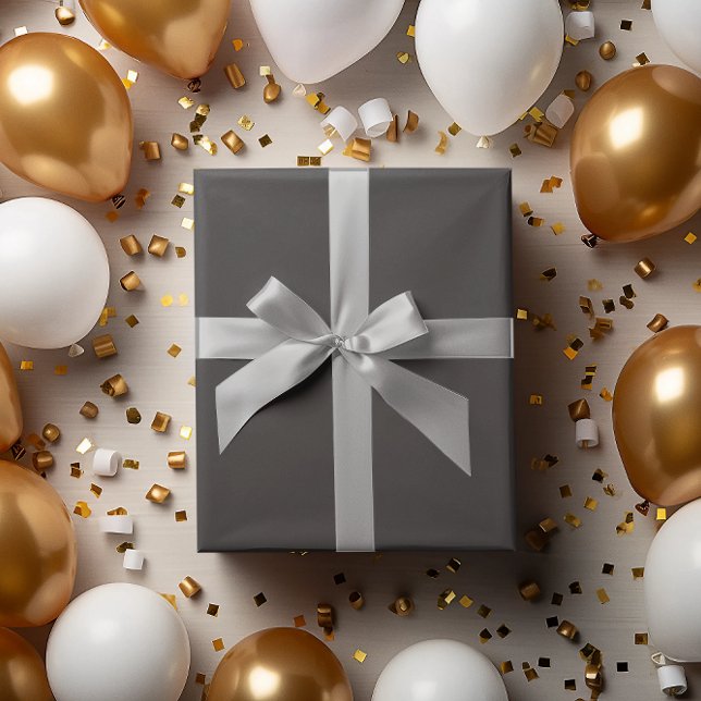 Klassiskt parti: Mörk Grått Wrapping Papper Roll Presentpapper (Skapare uppladdad)