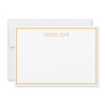 Klassiskt Personlig Golden and White Note Card