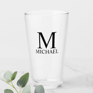 Klassiskt Personlig Monogram och Namn glas