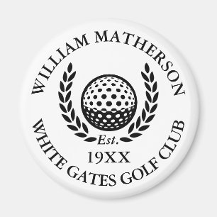 Klassiskt Personligt Golfklubbnamn Magnet